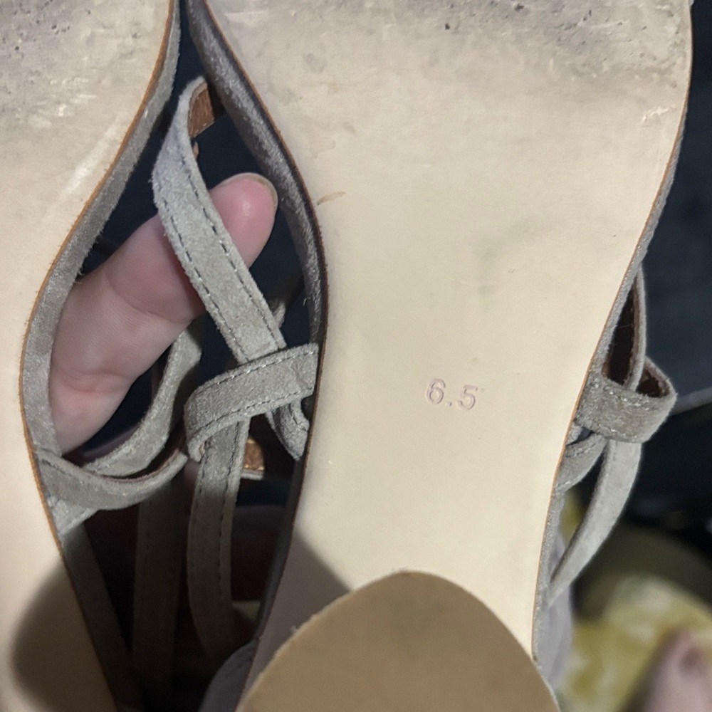 Jeffrey Campbell Taupe Suede Lace-Up Tassel Despina Sandals Size 6.5 - Picture 9 of 9
